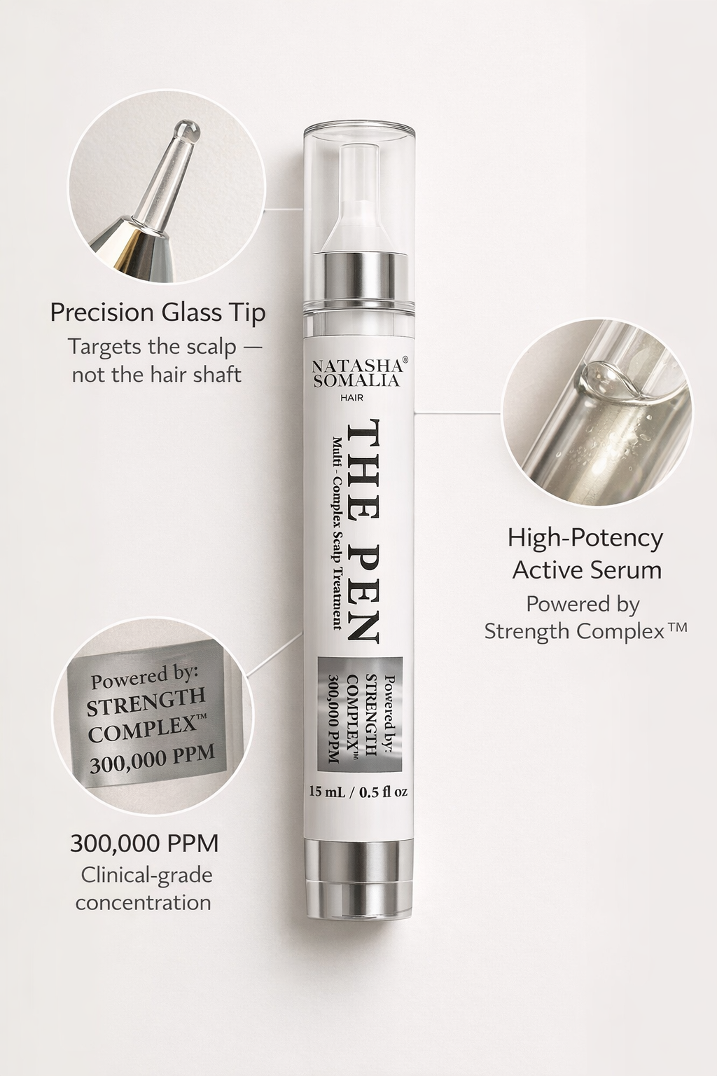 THE PEN
Multi-Complex Scalp Treatment
Powered by Strength Complex™ | 300,000 PPM