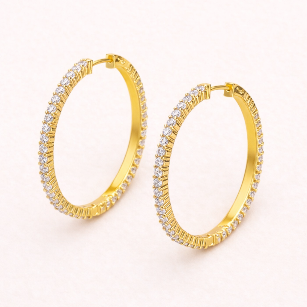 NS Pavé CZ Hoop Earrings