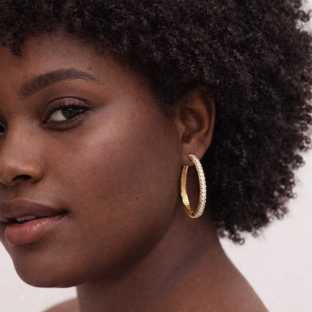 NS Pavé CZ Hoop Earrings