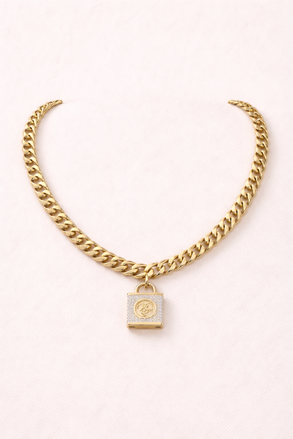 NS Lock Necklace — Cuban Link